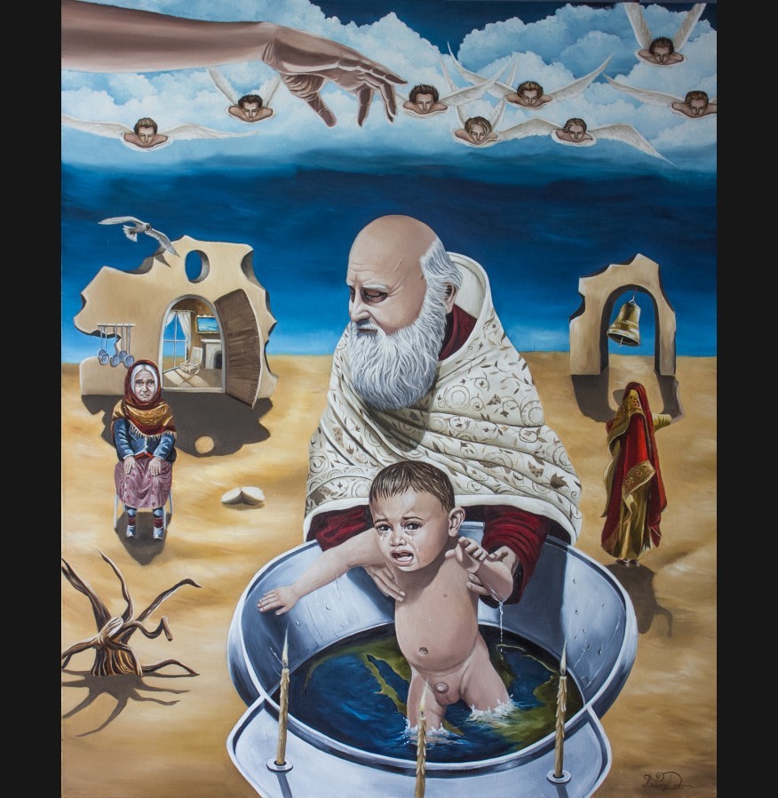 Baby Baptism - Print on Canvas Baby Baptism - Print on Canvas