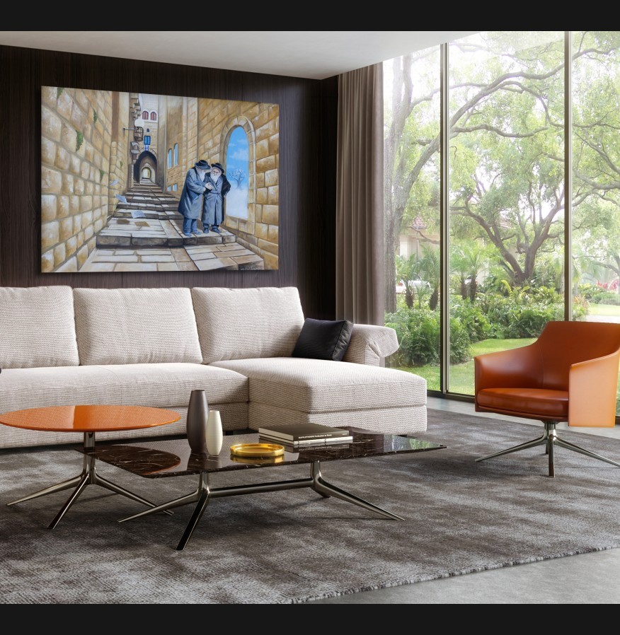Jewish Collection "On Jaffa Streets" - Print on Canvas