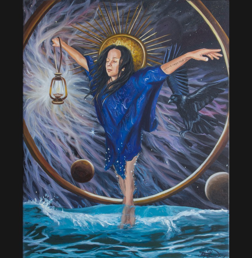 The Major Arcana Tarot Card "The Hermit IX" - Print on Canvas The Major Arcana Tarot Card "The Hermit IX" - Print on Canvas