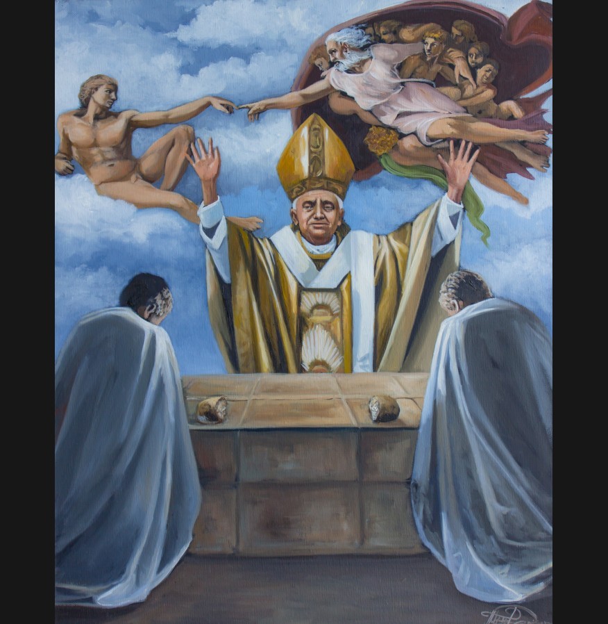 The Major Arcana Tarot Card "The Hierophant V" - Print on Canvas The Major Arcana Tarot Card "The Hierophant V" - Print on Canvas