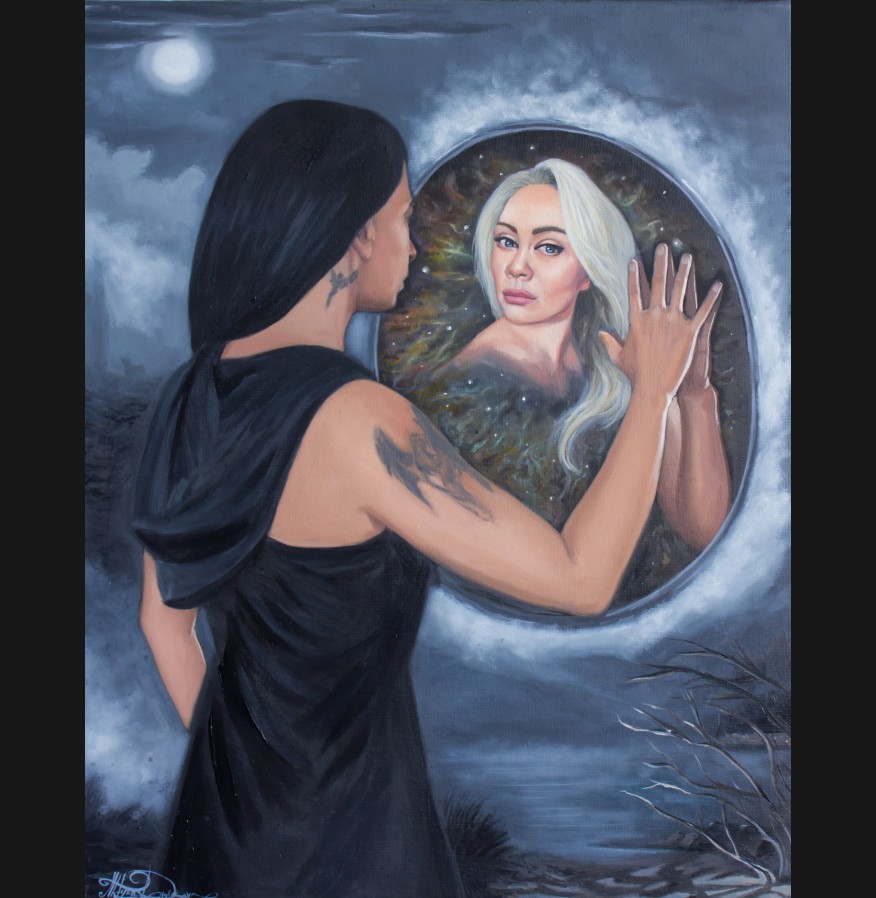 The Major Arcana Tarot Card "The Moon XVIII" - Print on Canvas